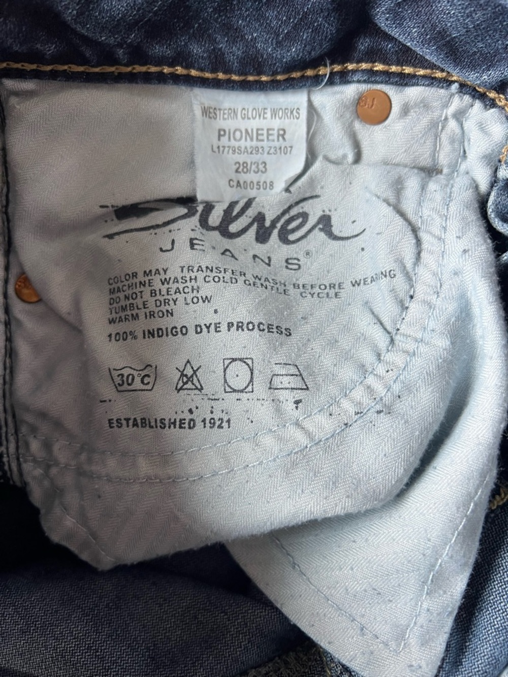 Silver Jeans Low Rise Flare Denim Blue Jeans Women's Size 28/33 Y2K Western Boho - Picture 3 of 12